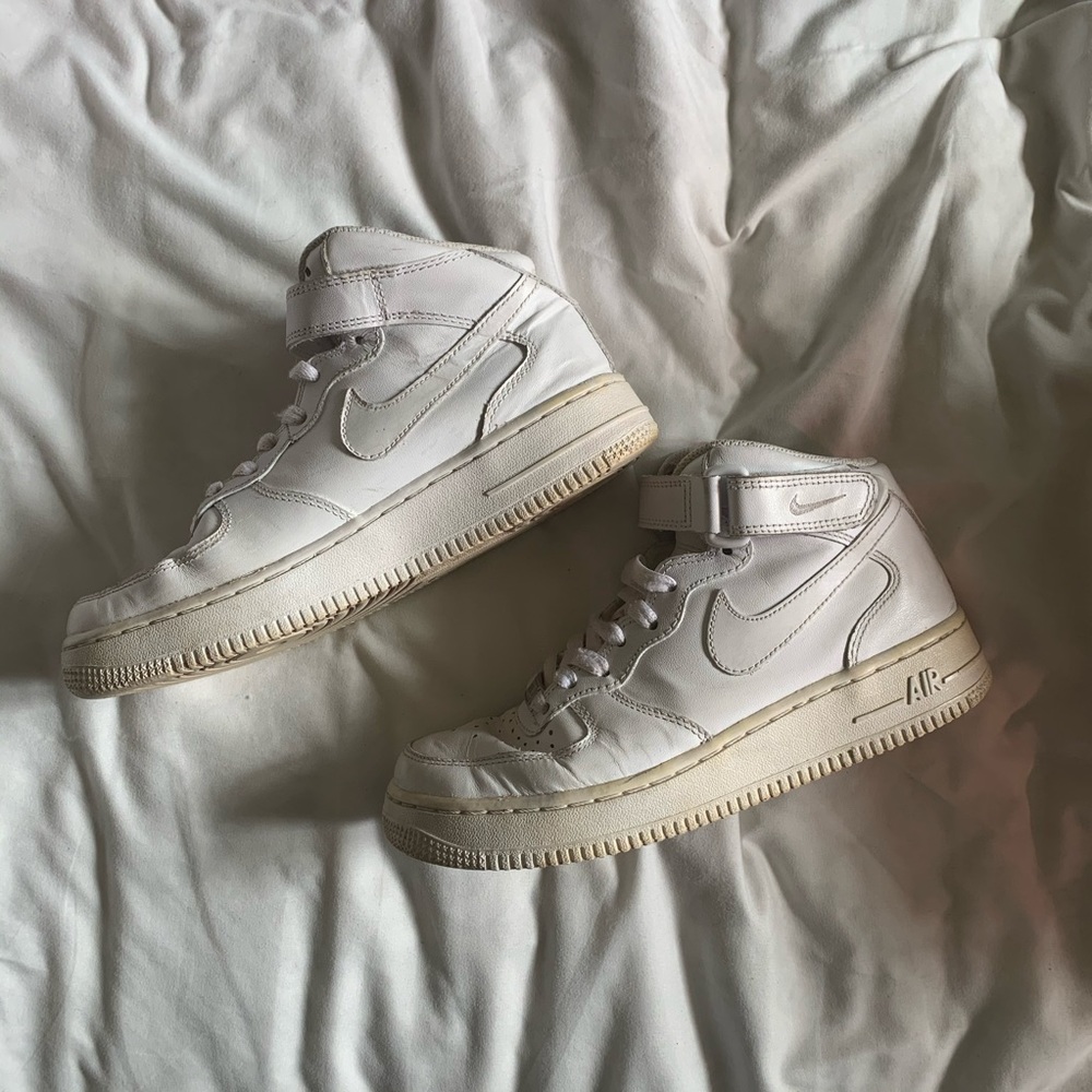 Nike White AF 1 High Top